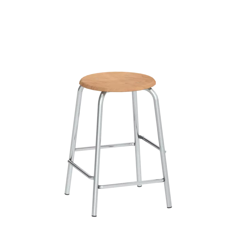 Stool with footrest for canteens