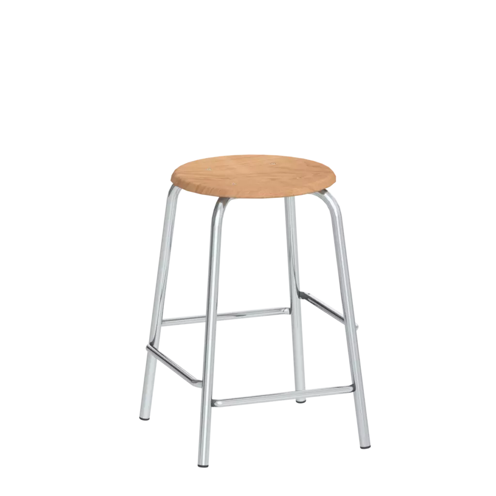 Stool with footrest for classrooms