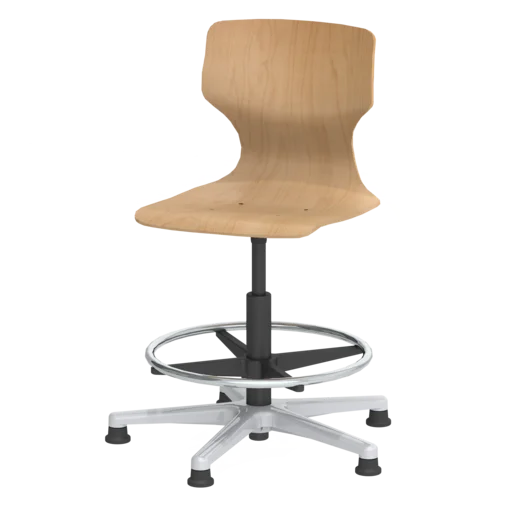 Gas lift swivel chair with foot ring