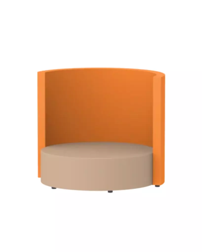 COCOON seating element with back wall, 138 cm