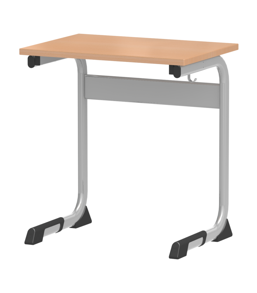 School table C-shape frame, single seat