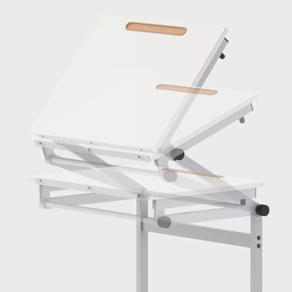 Table with inclined top, single seat