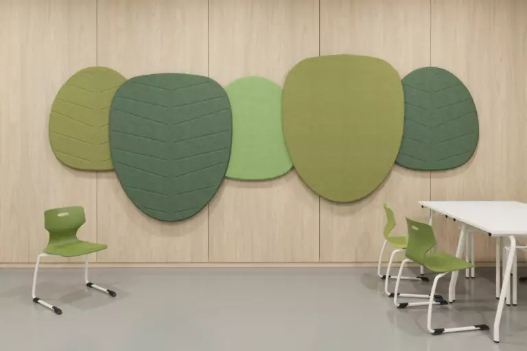 Acoustic free-form leaf wall-mounted, 5-piece