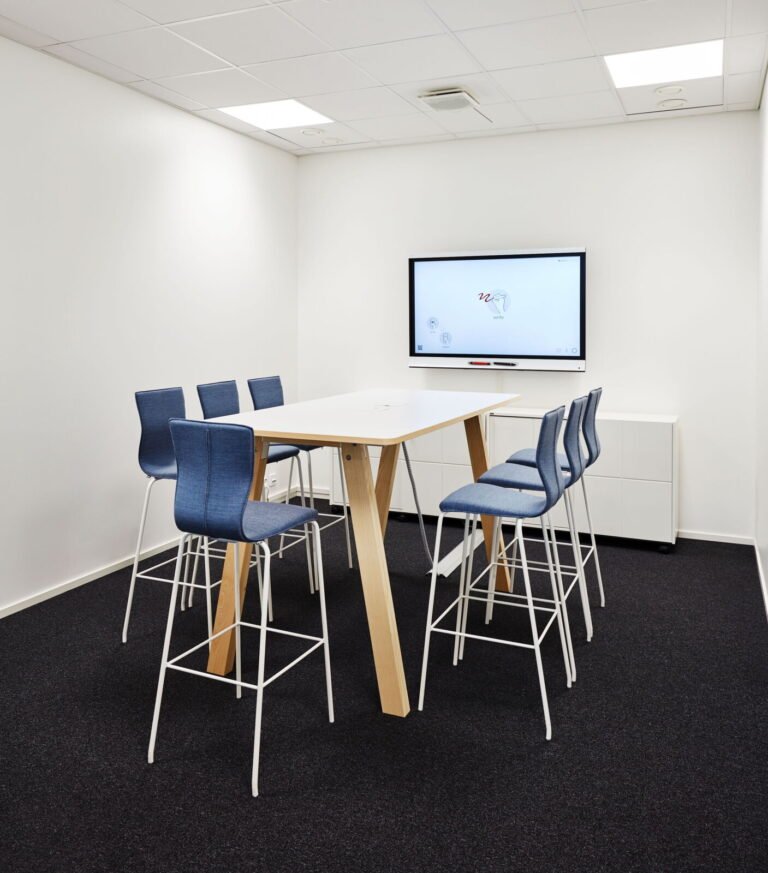 Collaborate, wood meeting table, high