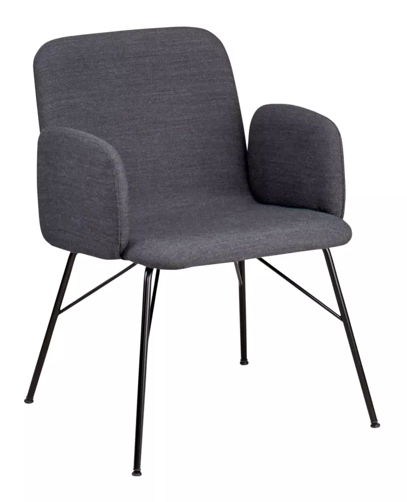 LELU chair 4 steel legs, with armrests